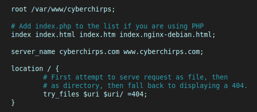 Nginx configuration file